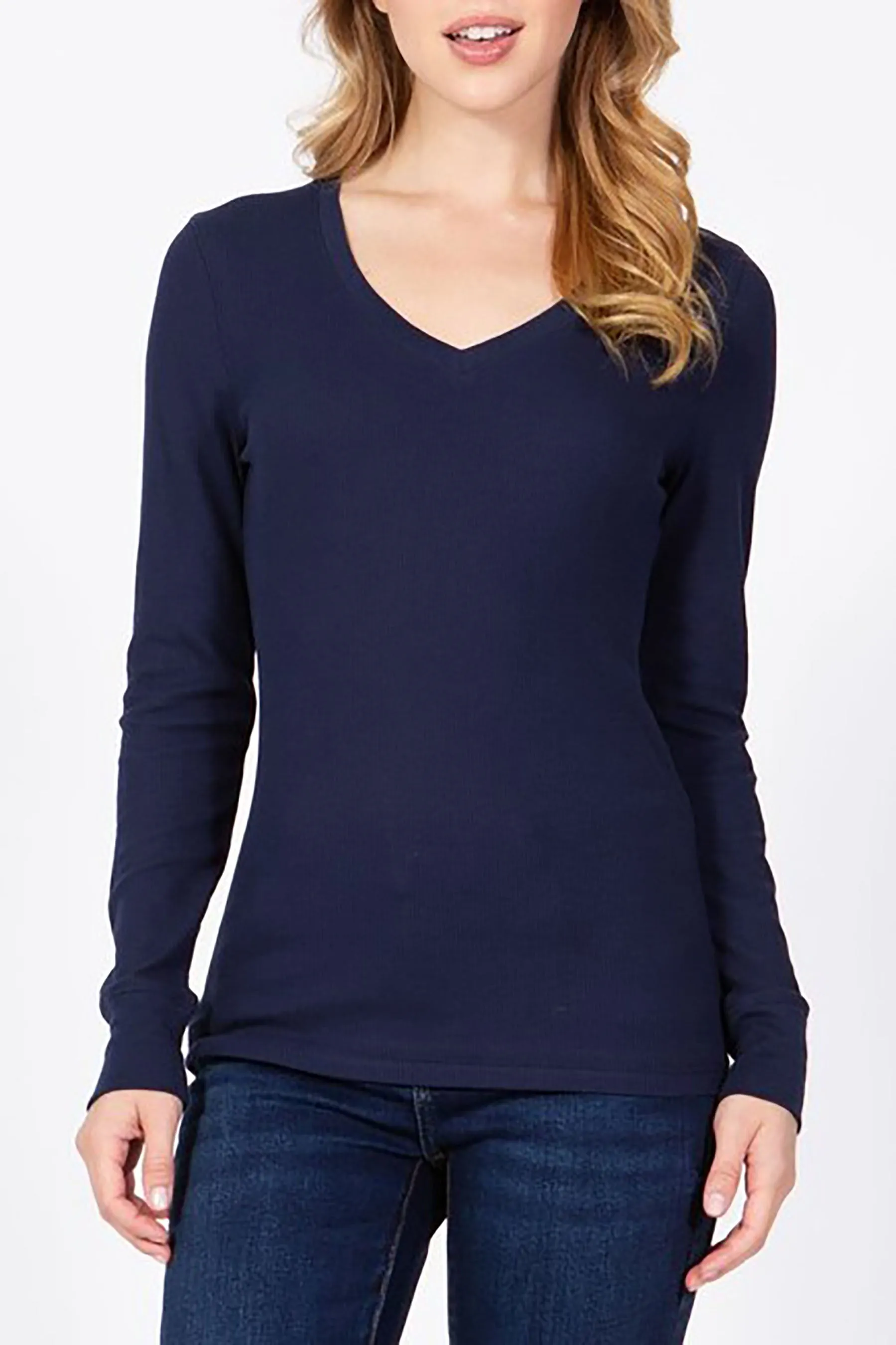 Women's Long Sleeve V-Neck Thermal Top