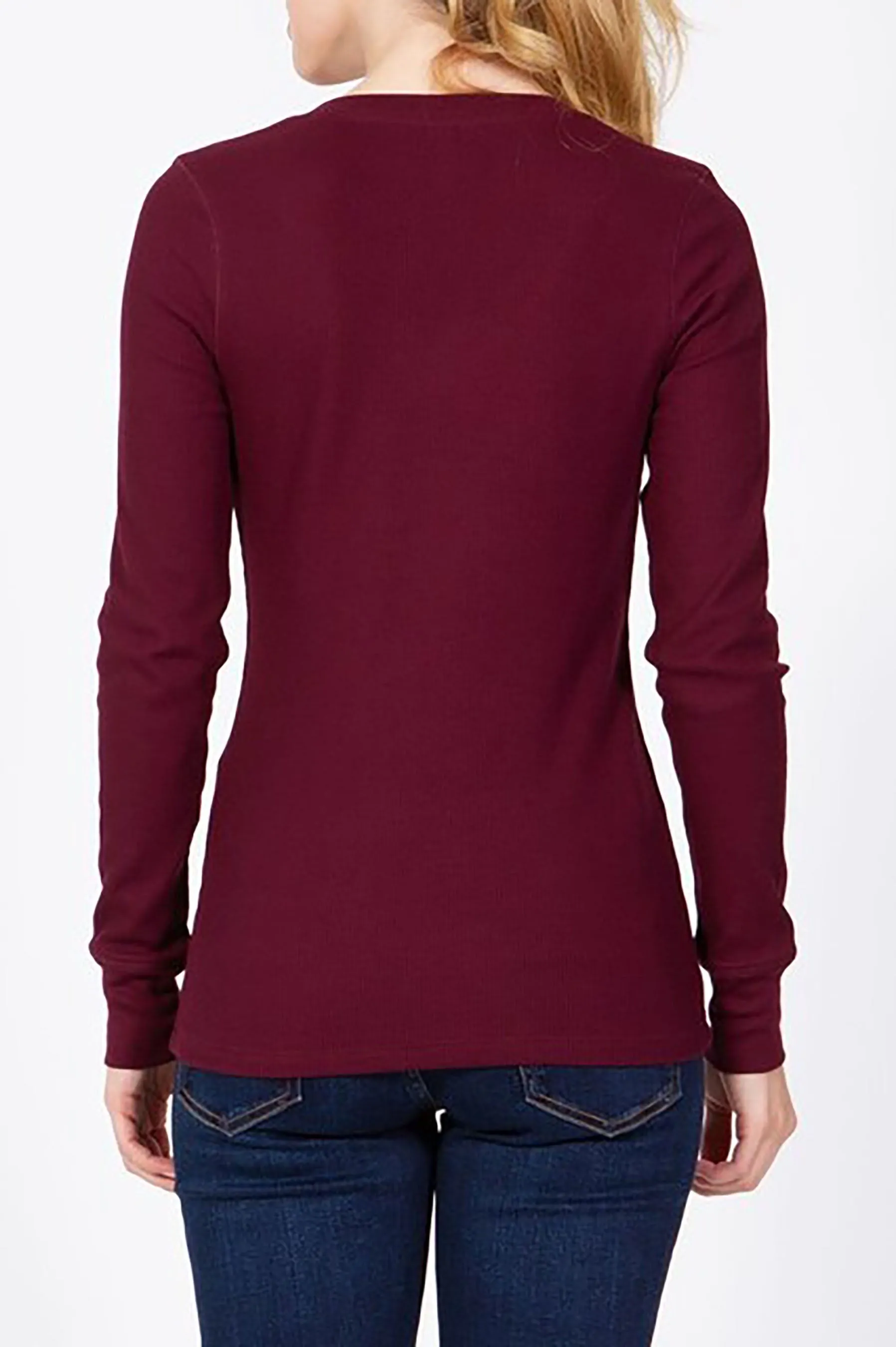 Women's Long Sleeve V-Neck Thermal Top