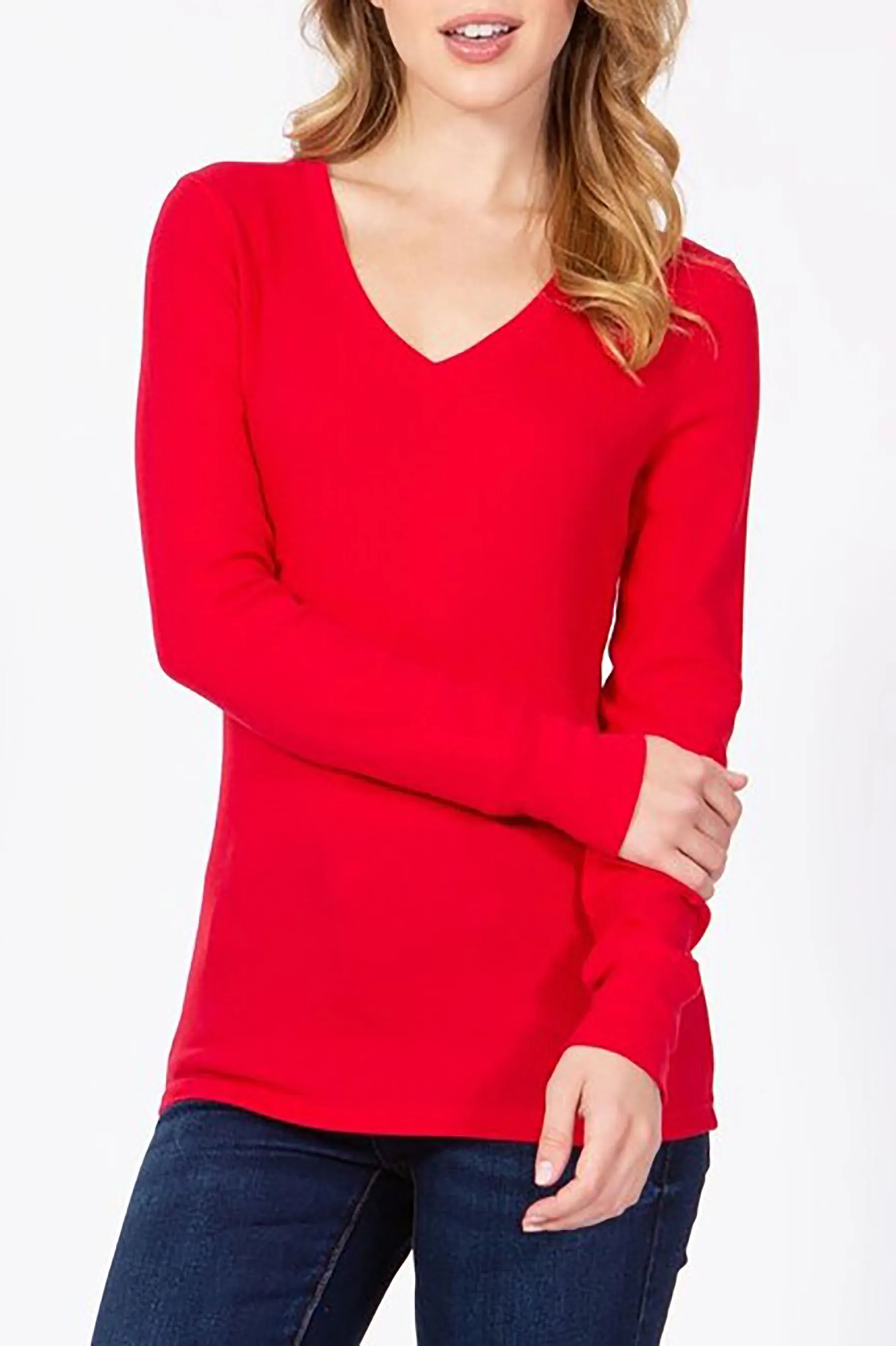 Women's Long Sleeve V-Neck Thermal Top