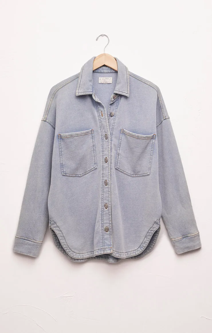 Z-Supply All Day Knit Denim Jacket - Washed Indigo