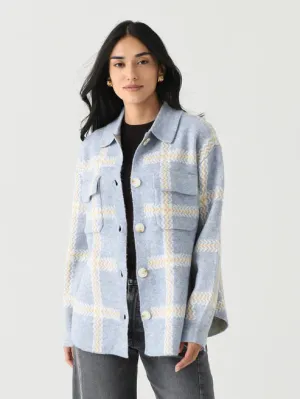 Z-Supply Tyler Plaid Sweater Jacket - LIGHT DENIM